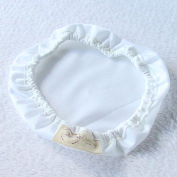 Charlotte couvre bol blanc avec biais blanc, contact alimentaire
