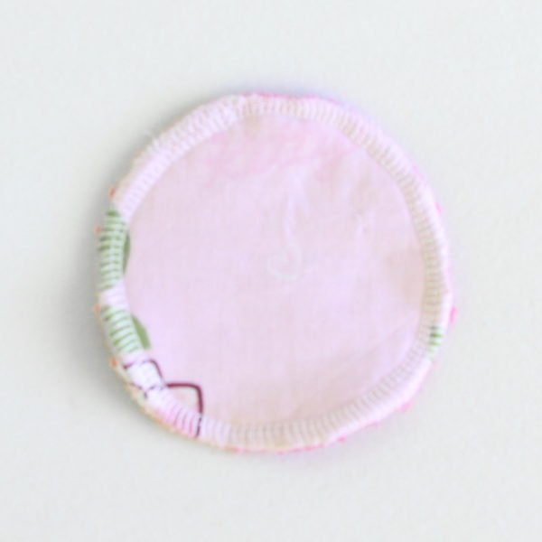 Disque à démaquiller zéro déchet réutilisable petit tissu rose et éponge rose
