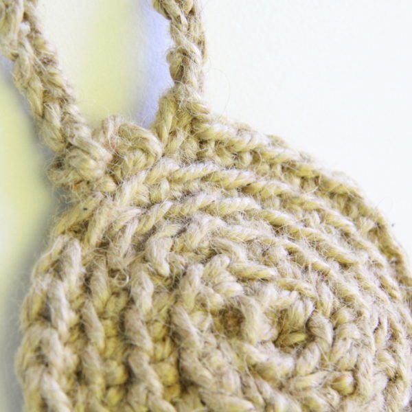 Éponge ronde au crochet en ficelle de jute, grattoir zéro déchet, avec cordon de suspension
