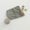 porte monnaie en poches arrières de jeans recyclées, couleur gris