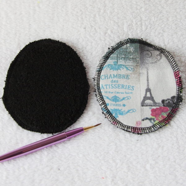 Lot de 6 disques à démaquiller ovales coloris noir et motifs Paris rose