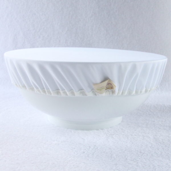 Couvre plat blanc avec biais blanc, contact alimentaire