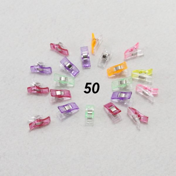 Lot de 50 pinces de couture en plastique multicolores