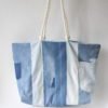 Grand sac cabas en jeans patchwork 100 % upcycling