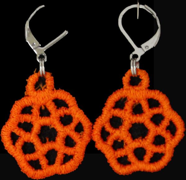 Boucles d'oreilles fantaisies brodées coloris Chakras Orange